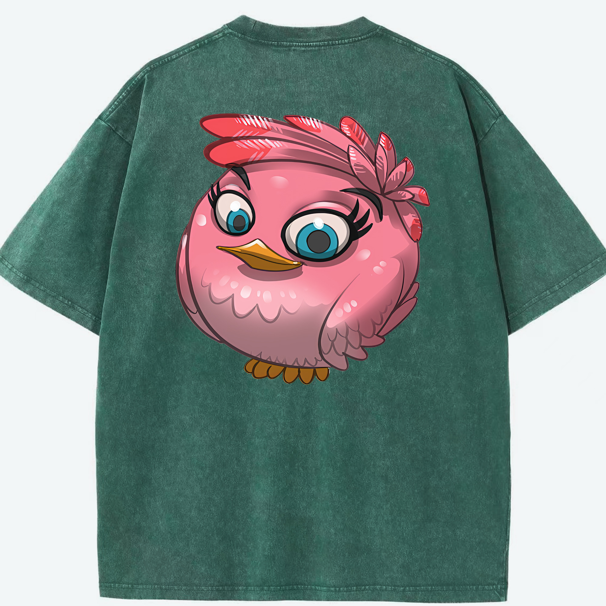（画像用） Angry Birds アングリーバード 綿100% ヴィンテージ風 半袖Tシャツ（背面プリント）